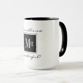 氏シックなコーヒーMUG_ " WONDERFUL" BLACK/WHITE マグカップ (正面右)