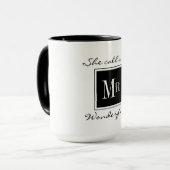 氏シックなコーヒーMUG_ " WONDERFUL" BLACK/WHITE マグカップ (正面左)