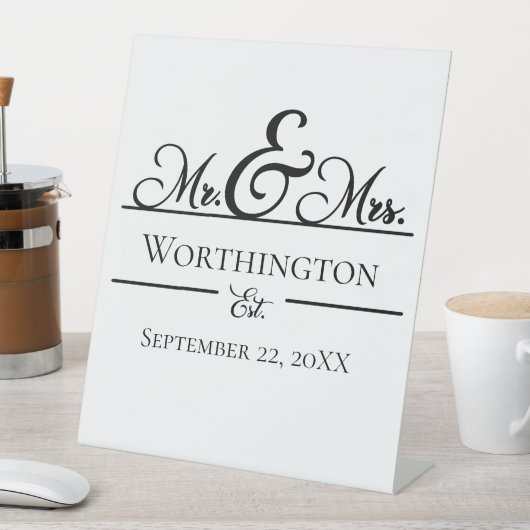 氏パーソナライズされた名結婚年月日 台座サイン (インサイチュ)