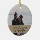 氏及び夫人としてCouple Photo初めてのクリスマス セラミックオーナメント (右)