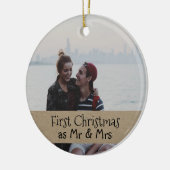氏及び夫人としてCouple Photo初めてのクリスマス セラミックオーナメント (左)