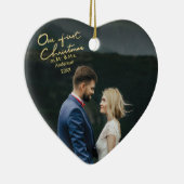 氏及び夫人としてHeart Keepsake私達の初めてのクリスマス セラミックオーナメント (右)