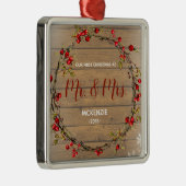 氏及び夫人としてOrnamentヒイラギの初めてのクリスマス メタルオーナメント (右)