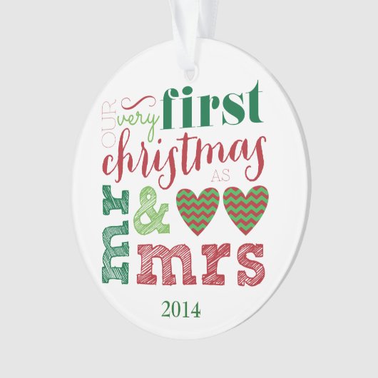 氏及び夫人としてOrnament私達の一番最初のクリスマス オーナメント (正面)
