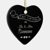 氏及び夫人としてPersonalized Ornament初めてのクリスマス セラミックオーナメント (右)
