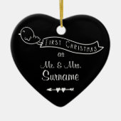 氏及び夫人としてPersonalized Ornament初めてのクリスマス セラミックオーナメント (正面)