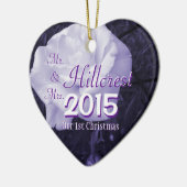 氏及び夫人は第1クリスマス及び結婚式の日付2味方しました セラミックオーナメント (左)