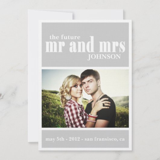 氏及び夫人保存日付の招待状 セーブザデート (正面)