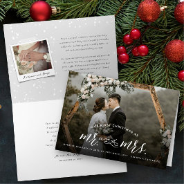 氏及び夫人初めてのクリスマスのモダンな休日の写真カード シーズンカード