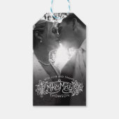 氏及び夫人新婚者は結婚式が感謝していしている冬の付きます ギフトタグ (正面)