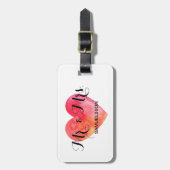氏及び夫人旅行荷物のラベル|の水彩画のハート ラゲッジタグ (正面縦)