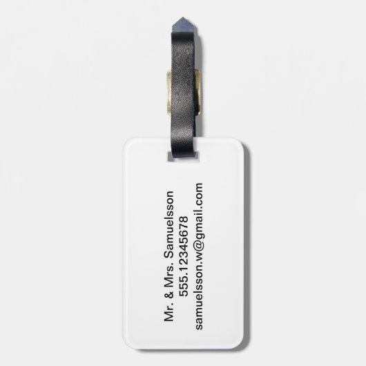 氏及び夫人旅行荷物のラベル|はカップルを孤色に変色させます ラゲッジタグ (裏面縦)