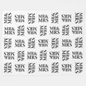 氏及び夫人白黒パターン フリースブランケット (正面(横))