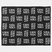 氏及び夫人白黒パターン フリースブランケット (正面(横))