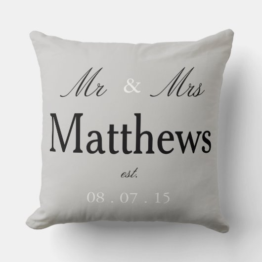 氏及び夫人米国東部標準時刻。 枕 (正面)