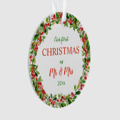 氏及び夫人|のリースの写真として私達の初めてのクリスマス オーナメント (正面)