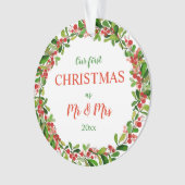 氏及び夫人|のリースの写真として私達の初めてのクリスマス オーナメント (正面)