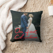 氏及び夫人|の結婚の写真として私達の初めてのクリスマス クッション (ブランケット)