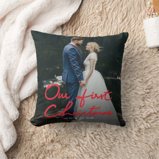 氏及び夫人|の結婚の写真として私達の初めてのクリスマス クッション (ブランケット)