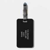 氏及び夫人"黒いふさシックな荷物TAG_ " ラゲッジタグ (裏面縦)