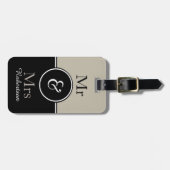 氏及び夫人" MUSHROOM/BLACKシックな荷物TAG_MODERN " ラゲッジタグ (正面横)