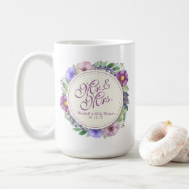 氏及びElegant Floral Wedding Classic夫人のマグ コーヒーマグカップ