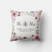 氏及びFloral Watercolor Wedding夫人の装飾用クッション クッション (裏面)