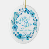 氏及びFloral Watercolor Wedding |夫人のオーナメント セラミックオーナメント (右)