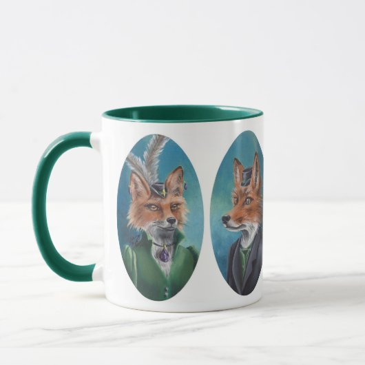 氏及びFox Mug Fox Mug夫人のビクトリアンなキツネのキツネの芸術 マグカップ (左)