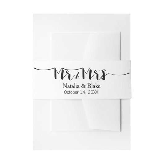 氏及びModern夫人の結婚式招待状の腹バンド 招待状ベリーバンド (正面例)