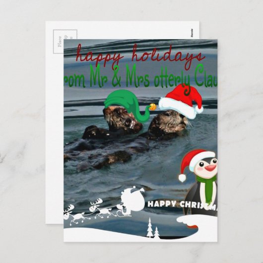 氏及びOtterlyクロース夫人のクリスマスのプレゼント シーズンポストカード (正面/裏面)