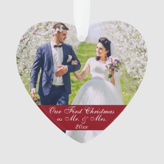 氏及びWedding 2夫人の写真として私達の初めてのクリスマス オーナメント (正面)
