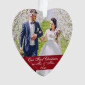 氏及びWedding 2夫人の写真として私達の初めてのクリスマス オーナメント (正面)