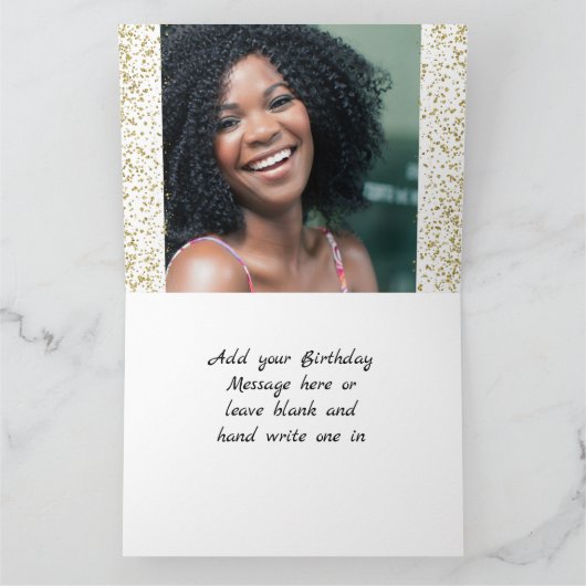 氏名と写真ハッピーバースデー カード (内部)