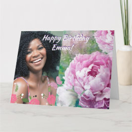 氏名と写真ハッピーバースデー カード
