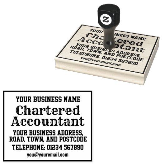 氏名、住所等を記載した公認会計士 ラバースタンプ (押印)