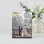 氏名+写真+日付+結婚式+家族 ポストカード (スタンド正面)