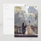 氏名+写真+日付+結婚式+家族 ポストカード (正面/裏面)