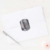氏名+写真+日付+結婚式+家族 ラウンドシール (封筒)