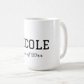 氏名・年級付き卒業キャップ コーヒーマグカップ (正面右)