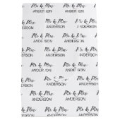 氏結婚名夫妻の贈りパーソナライズされた物 ミディアムペーパーバッグ (裏面)