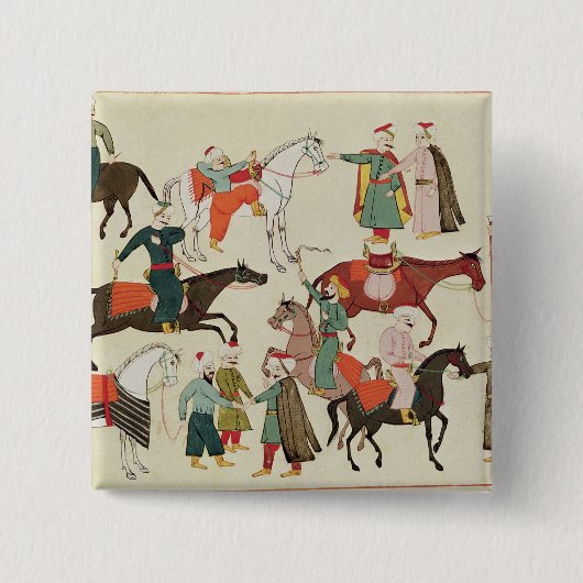 氏1671年馬の市場、c.1580 缶バッジ (正面)