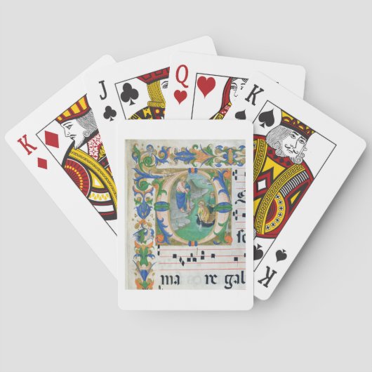 氏515 f.1r魚の奇跡的な草案、から トランプ (裏面)