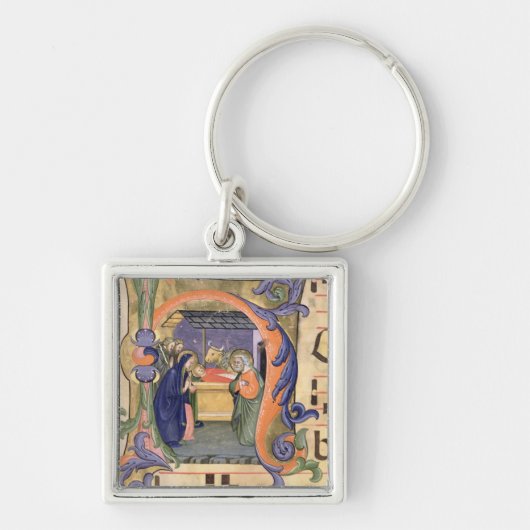 氏571 f.6r Historiatedのイニシャル「H」の描写 キーホルダー (正面)