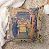 氏571 f.6r Historiatedのイニシャル「H」の描写 クッション (ブランケット)