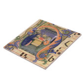 氏571 f.6r Historiatedのイニシャル「H」の描写 タイル (側面)