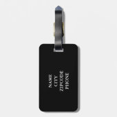 氏" BLACK/WHITE/BLUEシックな荷物TAG_ " ラゲッジタグ (裏面縦)