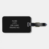 氏" BLACK/WHITE/GRAYシックなLUGGAGE/BAG TAG_ " ラゲッジタグ (裏面横)
