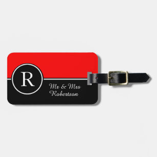 "氏&Mrs"シックなLUGGAGE/BAG TAG_MODERN 01 RED/BLACK ラゲッジタグ