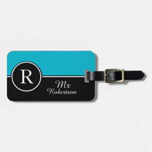 氏" TURQUOISE/BLACKシックなLUGGAGE/BAG TAG_MODERN " ラゲッジタグ